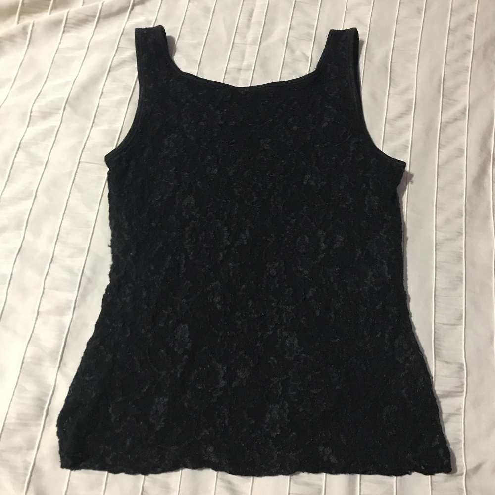 Ann Taylor Loft Black Lace Tank Top size small